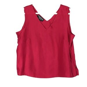 Russell Kemp 100% Silk V-Neck Sleeveless Tank Top 1X Magenta Fushia